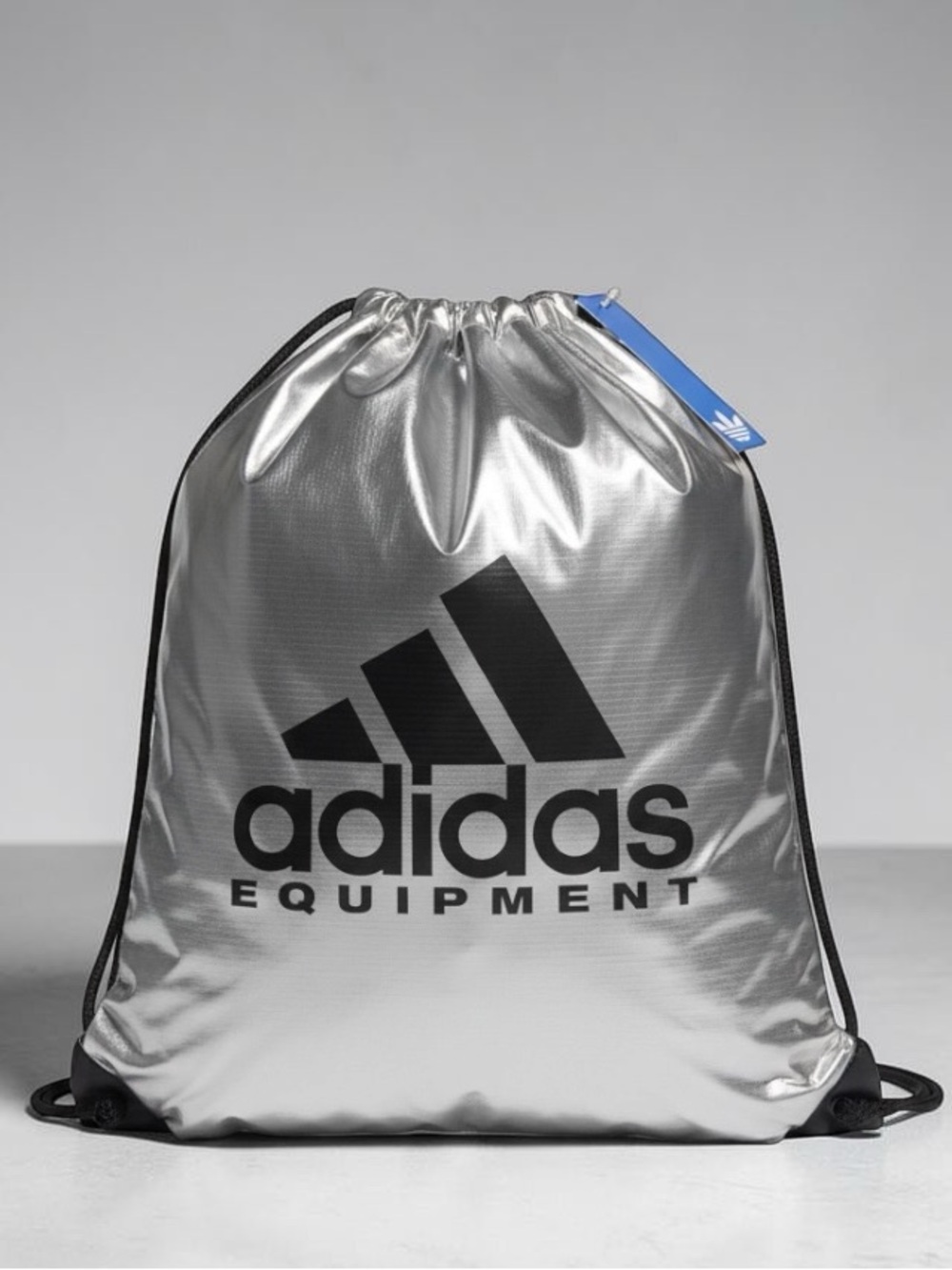 adidas Silver & Black Equipment Drawstring Gymsack NWT